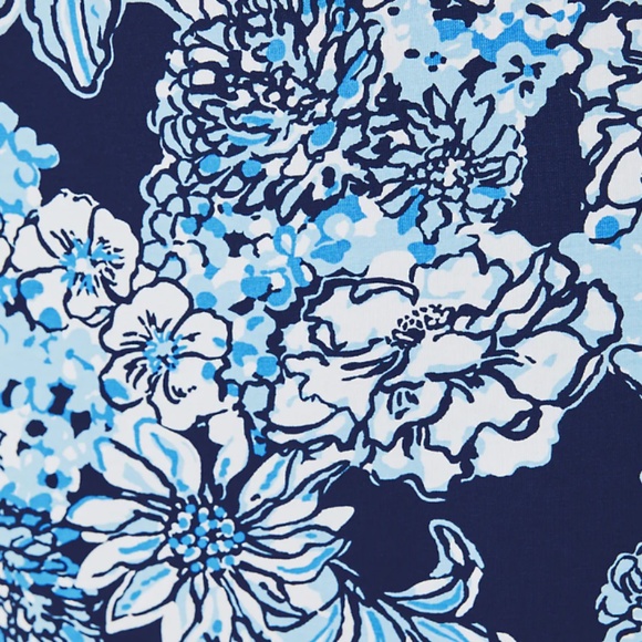 LILLY PULITZER WISTERIA ELBOW SLEEVE LOW TIDE NAVY BOUQUET ALL DAY ENGIN DRESS 2 - Picture 5 of 6